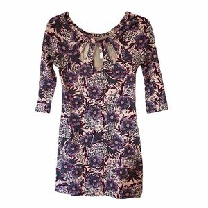 Free People Eyelit Bodycon Floral Print Dress Sz Small